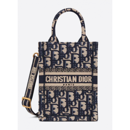 BOLSO PARA TELÉFONO MINI DIOR BOOK TOTE Bordado azul Dior Oblique S5555CRIW