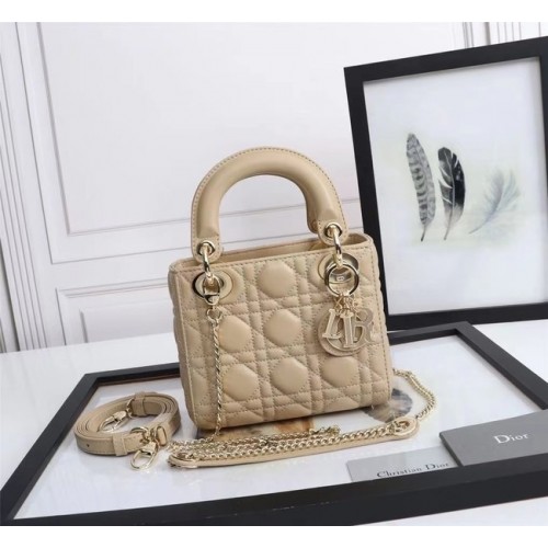 BOLSO MINI LADY DIOR Piel de cordero M0566OE Beige