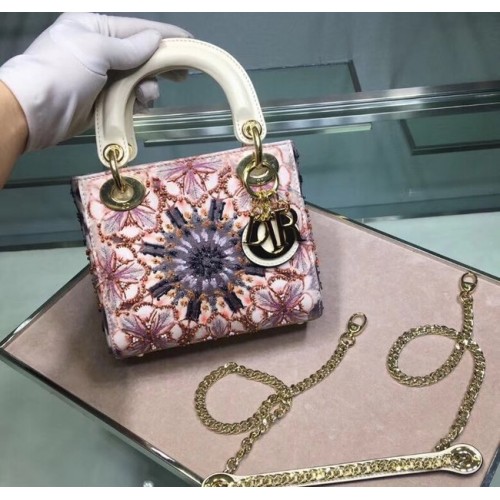 BOLSO MINI LADY DIOR BORDADO M0598CRMH-4