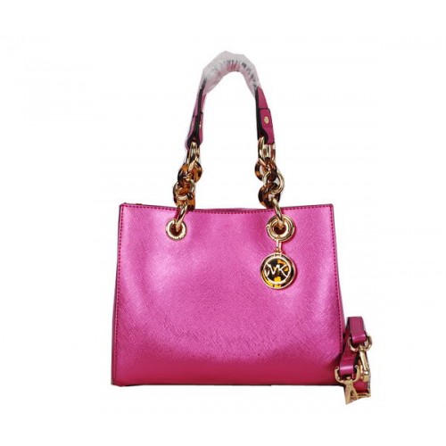 Michael Kors Bolso de viaje Jet Set Cuero brillante MK0915 Rosa claro