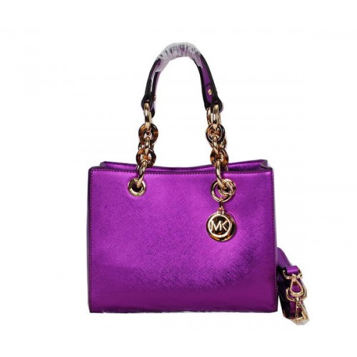 Michael Kors Jet Set Bolsa de Viaje Cuero Brillante MK0915 Púrpura