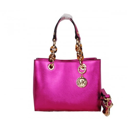 Michael Kors Bolso de viaje Jet Set Cuero brillante MK0915 Rosa