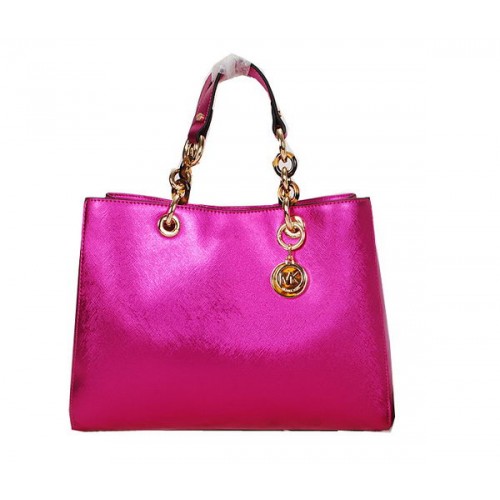 Michael Kors Jet Set Bolsa de Viaje Cuero Brillante MK0916 Rosa
