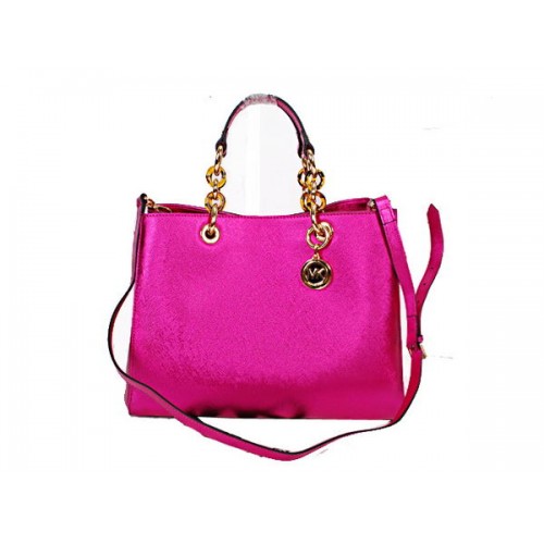 Michael Kors Bolso de Viaje Jet Set en Cuero Perlado N8860 Rosa