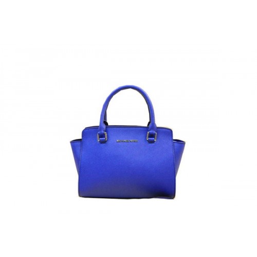 Michael Kors Bolso satchel mediano Selma con cremallera superior Azul