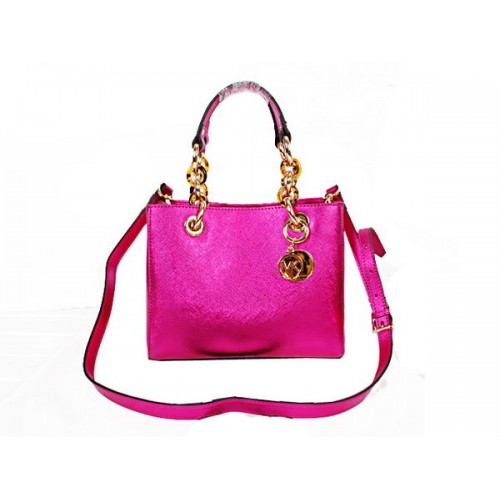 Michael Kors Bolso de Viaje Mini Jet Set en Cuero Perlado N8861 Rosa