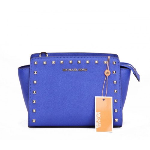 Michael Kors Mini Selma Messenger Bag MK1868 Azul Remache