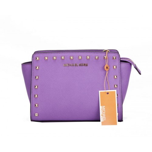 Michael Kors Mini Selma Messenger Bag MK1868 Lavender Purple Rivet
