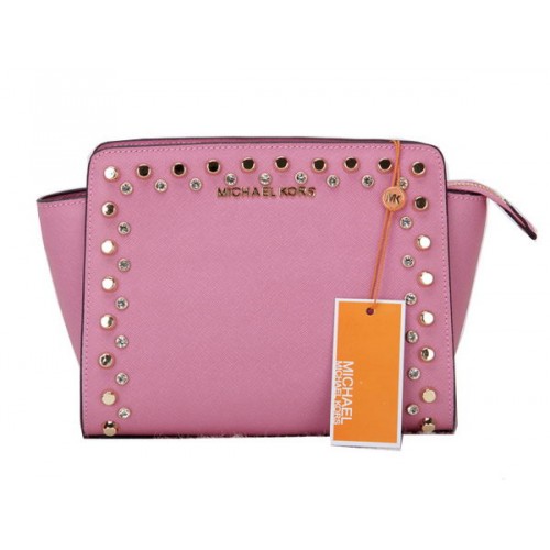 Michael Kors Mini Selma Bandolera Original Cuero MK1879 Rosa