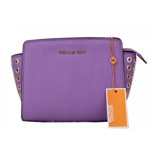 Michael Kors Mini Selma Messenger Bag Cuero Original MK1889 Lavanda