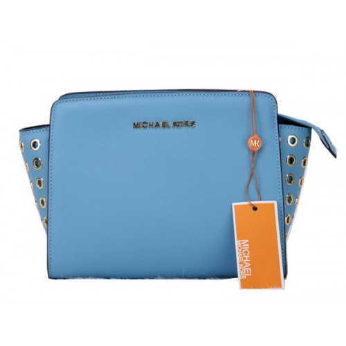 Michael Kors Mini Selma Bandolera Cuero Original MK1889 Azul Claro