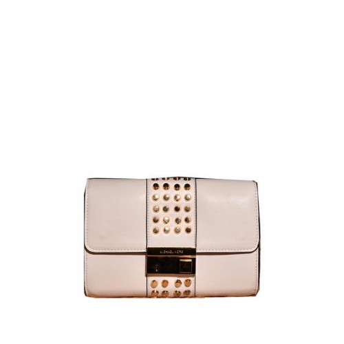 Michael Kors Bolso De Mano De Cuero Original MK6662 Blanco