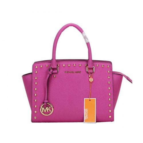 Michael Kors Bolso Selma De Cuero Original MK1867 Melocotón