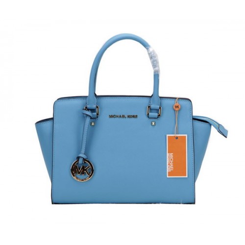 Michael Kors Bolso Selma Cuero Original MK1867 Azul Claro