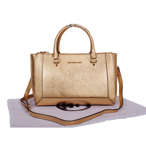 Michael Kors Selma Bolso Tote De Cuero Saffiano MK8704 Dorado