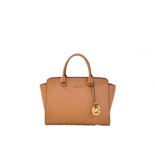 Michael Kors Selma Top-Zip Satchel Bag 1900 Marrón