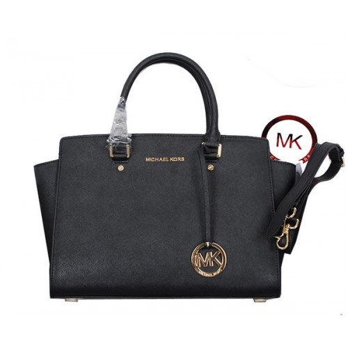 Michael Kors Selma Top-Zip Satchel Bag 8700 Negro