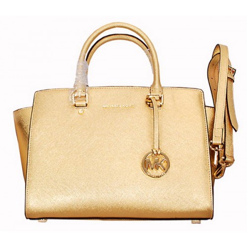 Michael Kors Selma Top-Zip Satchel Bag 8700 Dorado