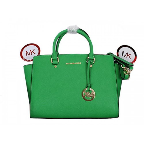 Michael Kors Selma Top-Zip Satchel Bag 8700 Verde