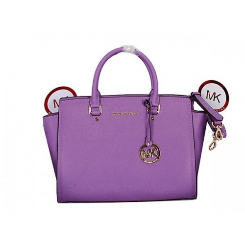 Michael Kors Selma Top-Zip Satchel Bag 8700 Púrpura