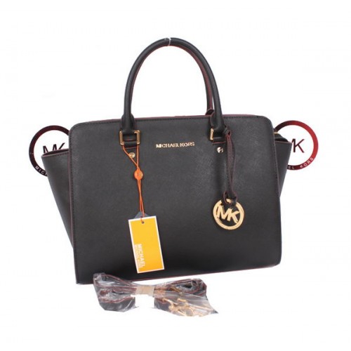 Michael Kors Selma Bolso satchel con cremallera superior MK115 Negro