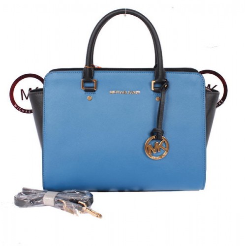 Michael Kors Selma Top-Zip Satchel Bag MK115 Azul y Negro