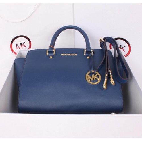 Michael Kors Selma Bolso satchel con cremallera superior MK115 Azul