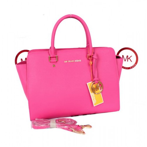 Michael Kors Bolso satchel Selma con cremallera superior MK115 Rosa