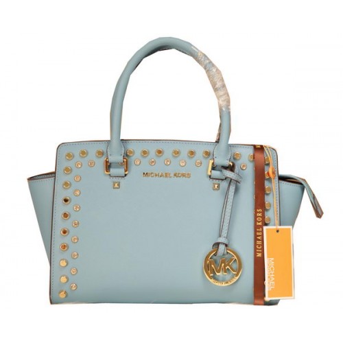 Michael Kors Selma Top-Zip Satchel Bag MK1887 Azul claro