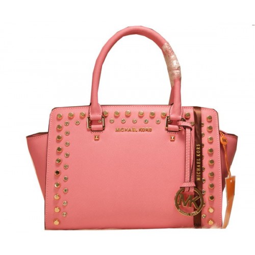 Michael Kors Selma Bolso satchel con cremallera superior MK1887 Rosa