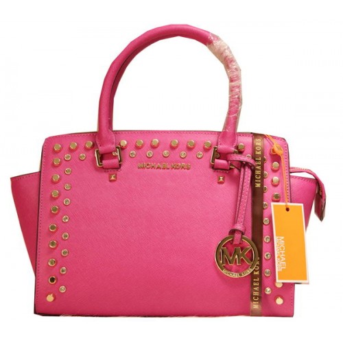Michael Kors Bolso satchel con cremallera superior Selma MK1887 Rosa