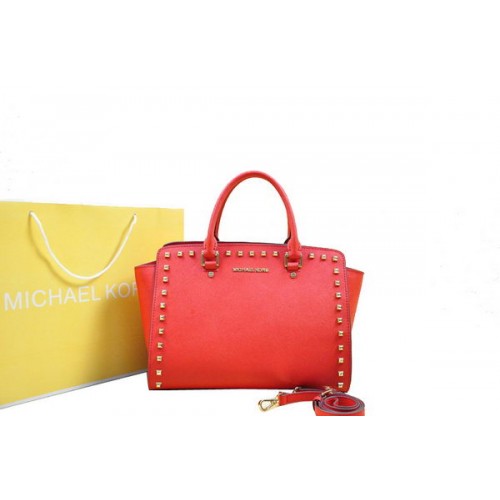 Michael Kors Selma Top-Zip Satchel Bag MK1990 Rojo