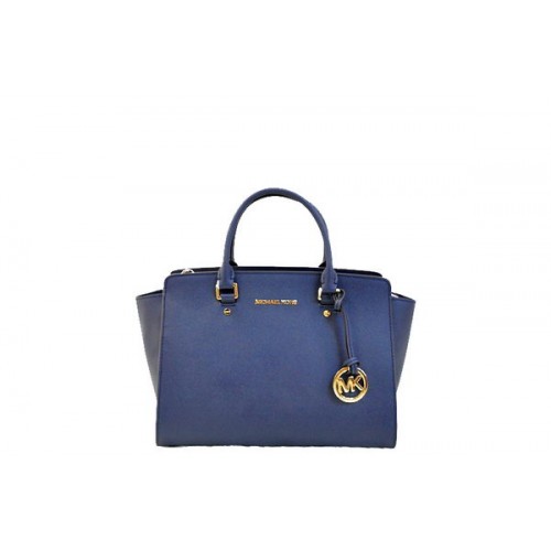 Michael Kors Bolso satchel Selma con cremallera superior MK1990 Azul real