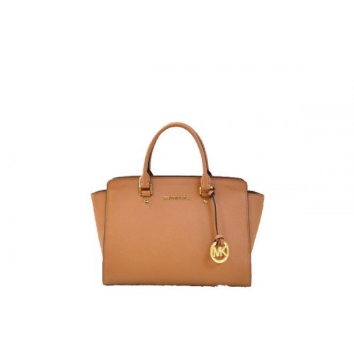 Michael Kors Bolso satchel Selma con cremallera superior MK1990 Trigo