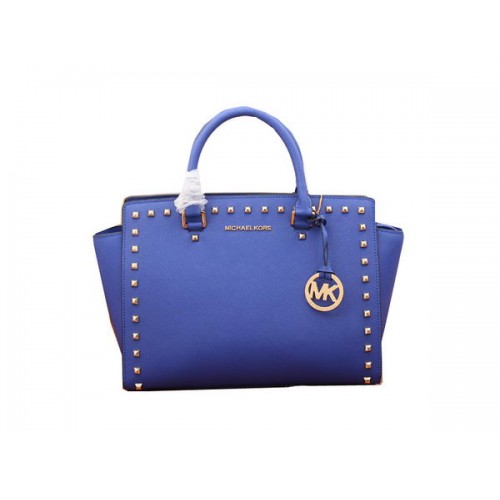 Michael Kors Selma Top-Zip Satchel Bag MK8002 Azul