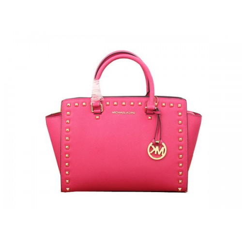Michael Kors Bolso satchel con cremallera superior Selma MK8002 Rosa