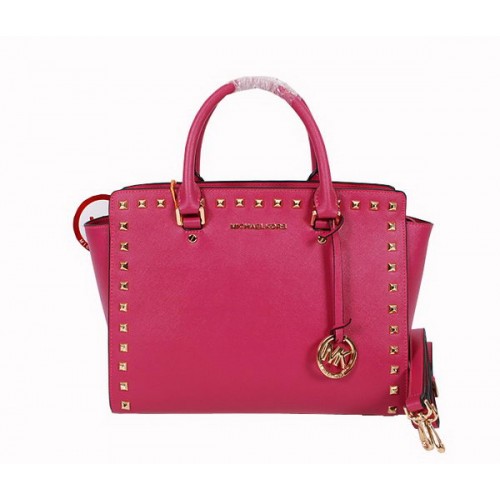 Michael Kors Bolso satchel Selma con cremallera superior MK8710 Rosa