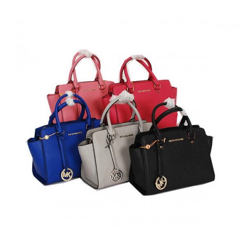 Michael Kors Selma Top-Zip Satchel Bolso Cuero Original MK6280