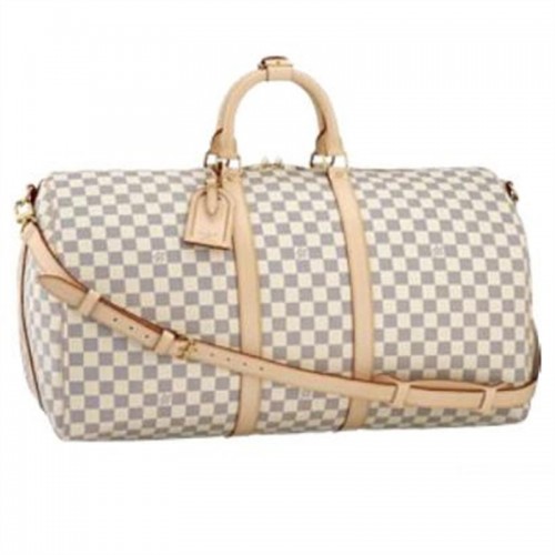 Louis Vuitton Damier Azur Lienzo Keepall 55 Correa para el hombro N41429