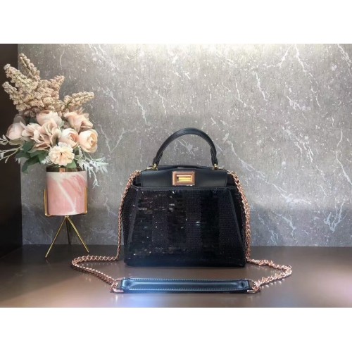 FENDI PEEKABOO ICONIC MINI Bolso de cuentas F1359 negro