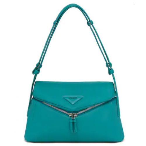 Bolso Prada Signaux napa acolchada 1BC165 azul claro