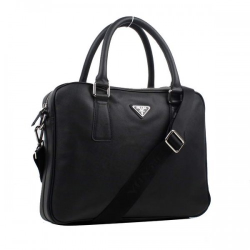 Prada BL0791 Bolso con Asa Superior en Piel de Becerro Saffiano Negro