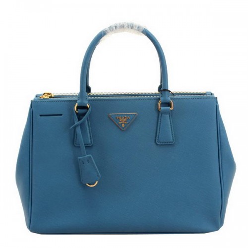 Prada BN2274 Bolso Tote de Cuero Saffiano 33CM Azul Celeste