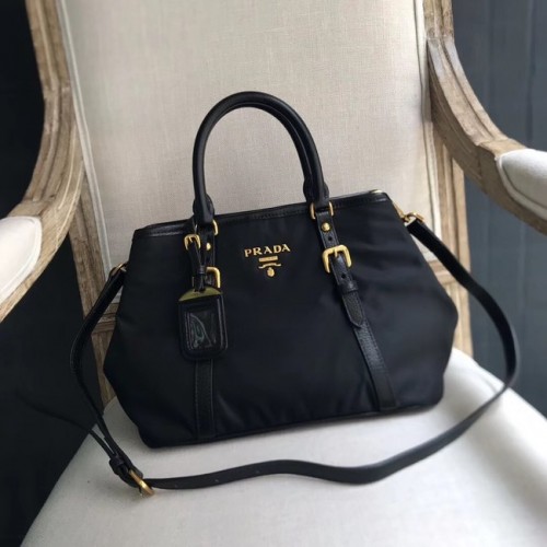 Bolso shopper de nailon negro Prada BN1841 negro