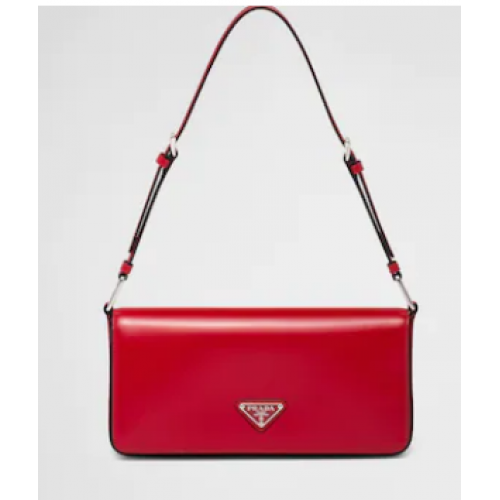 Prada Bolso Femme de piel cepillada 1BD323 rojo