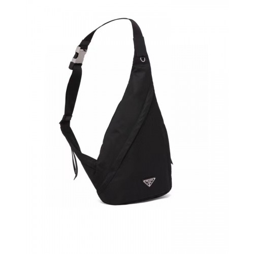 Prada Bolso de cuero cepillado 2VH092 negro