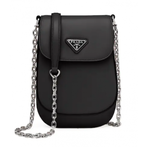 Minibolso Prada de piel cepillada 1BH185 negro