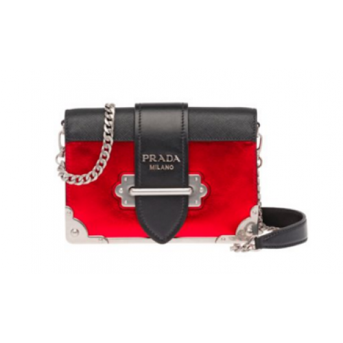 Prada Cahier bolso de piel de becerro 1BH018 rojo