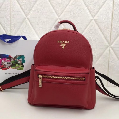Prada Mochila en piel de becerro 2819 rojo