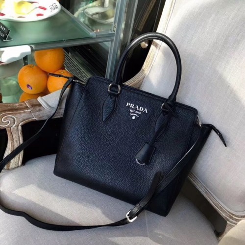 Prada Bolso de piel de becerro 1BH106 negro